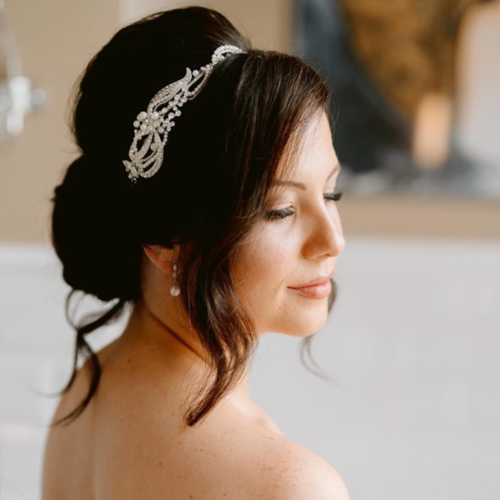 Yvette Vintage Diamante and Pearl Side Headband