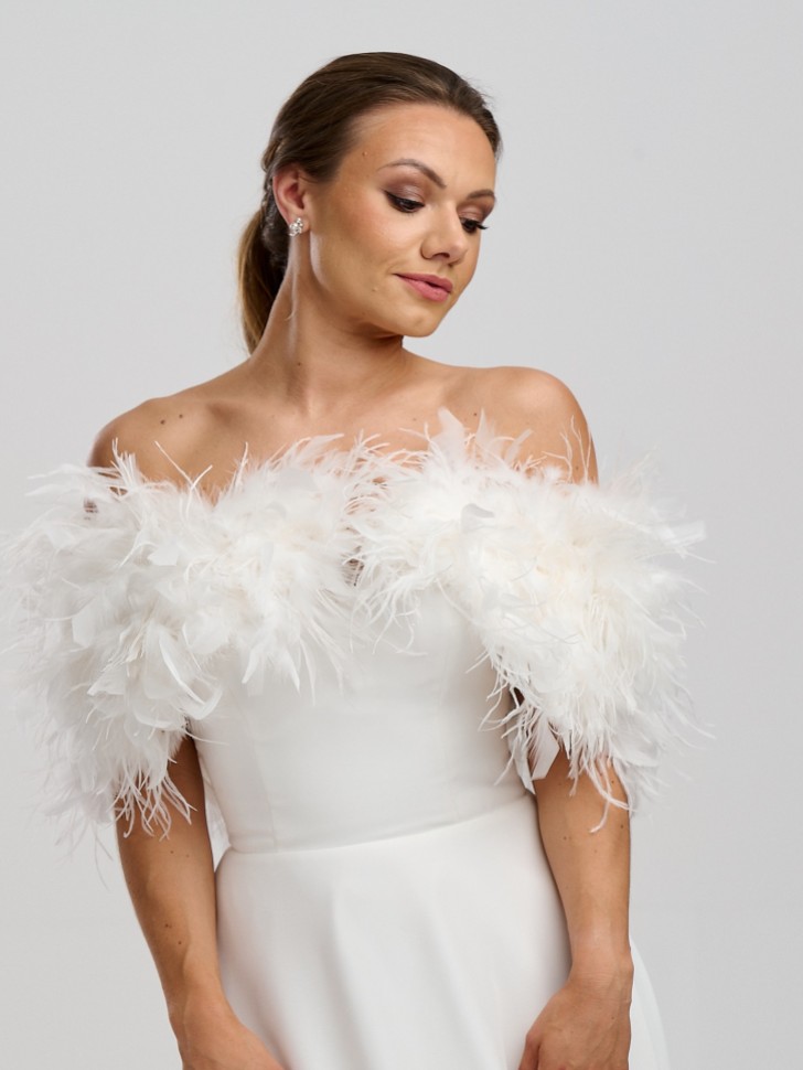 Bardot Ivory Ostrich Feather Bridal Stole