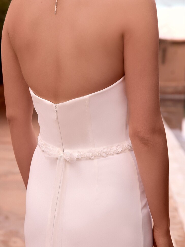 Bianco Ivory Beaded Floral Wedding Dress Belt