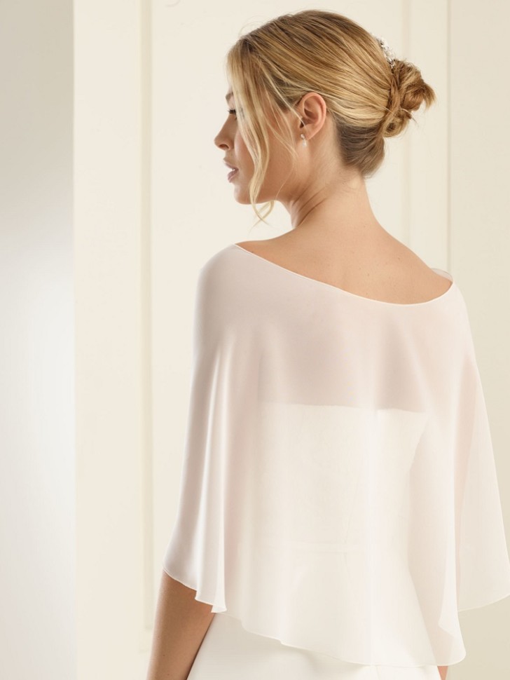 Bianco Ivory Chiffon Wedding Wrap E13