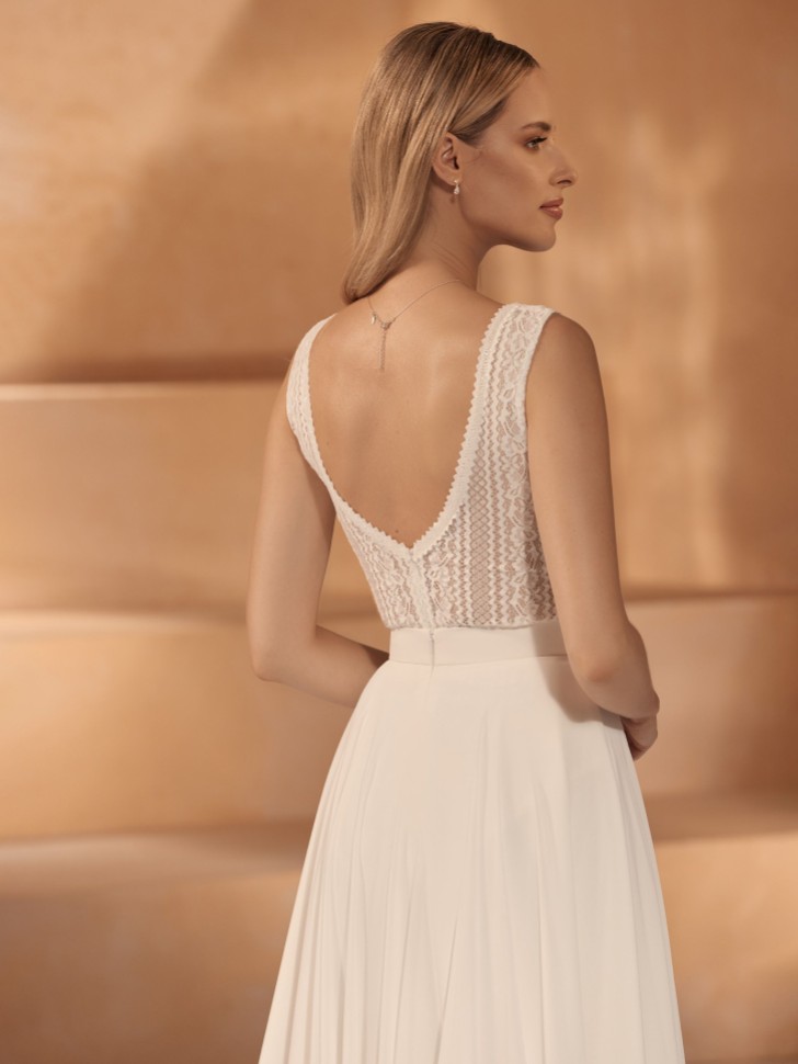 Bianco Ivory Lace Sleeveless Bridal Bodysuit E428