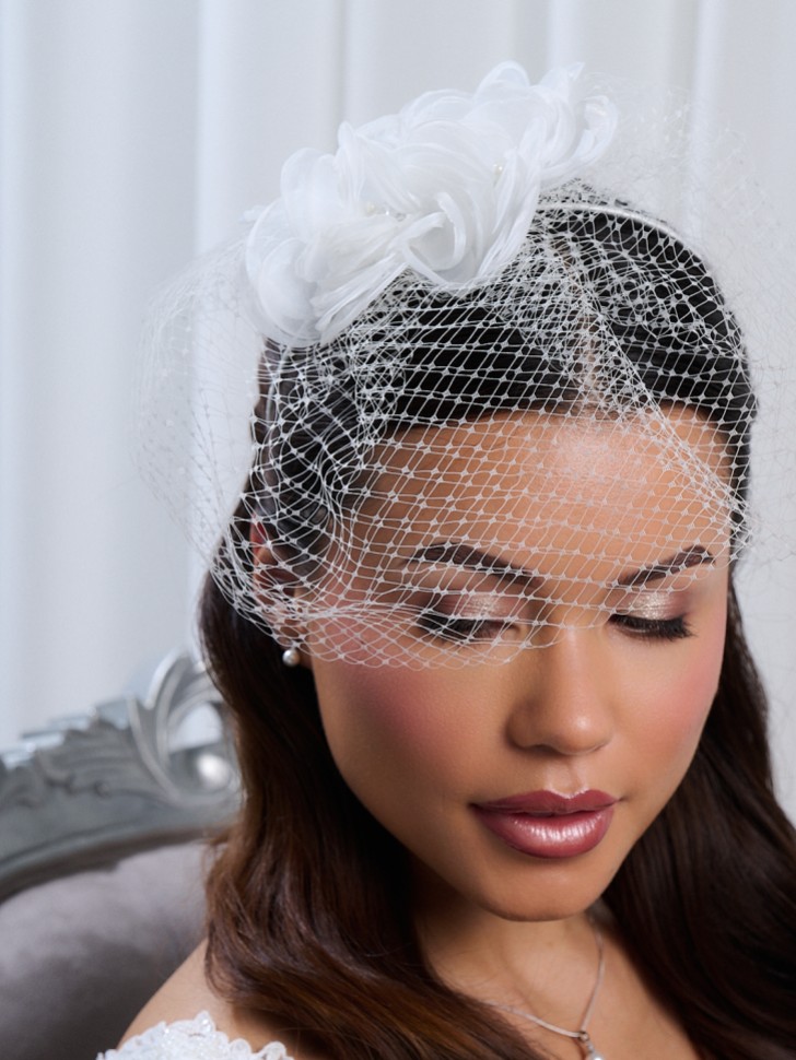 Felicity Elfenbein Floral Birdcage Schleier