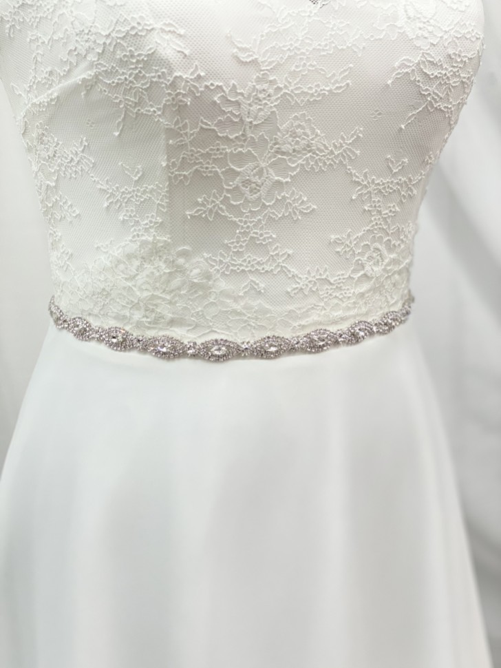 Hadley Narrow Oval Diamante Bridal Belt