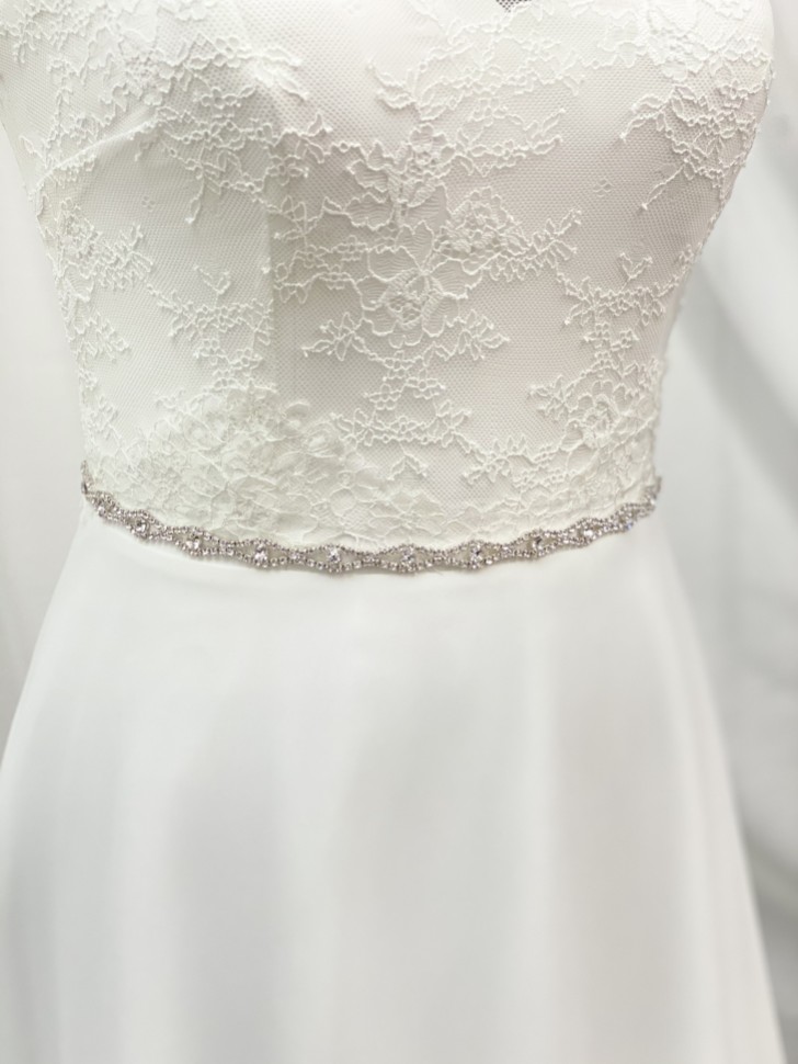 Harper Narrow Diamante Chain Bridal Belt