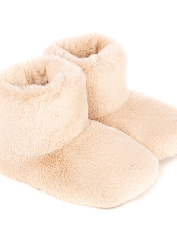 Helen Moore Beige Faux Fur Slipper Boots