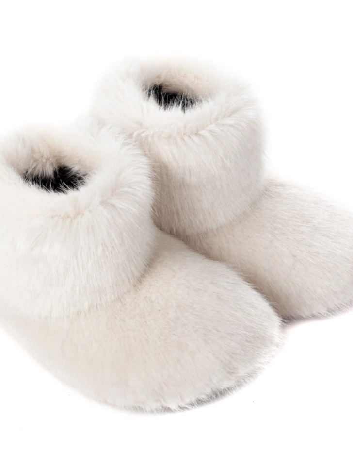 Helen Moore Ermine Blanc Faux Fur Slipper Boots
