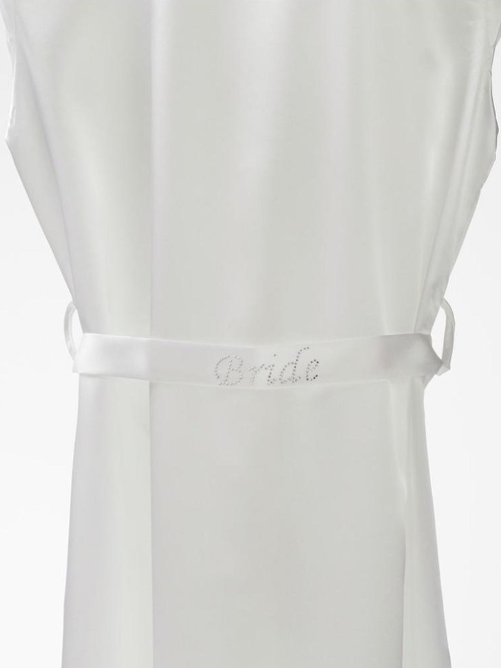 Ivory Satin Diamante 'Bride' and 'Just Married' Bridal Robe