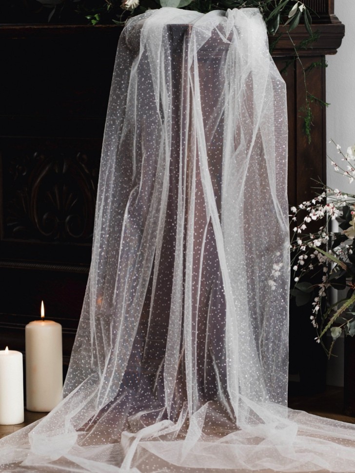 Linzi Jay Sparkly Tulle Single Tier Bridal Veil LA602