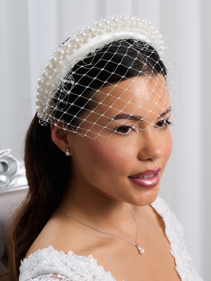 London Ivory Chunky Pearl Birdcage Stirnband