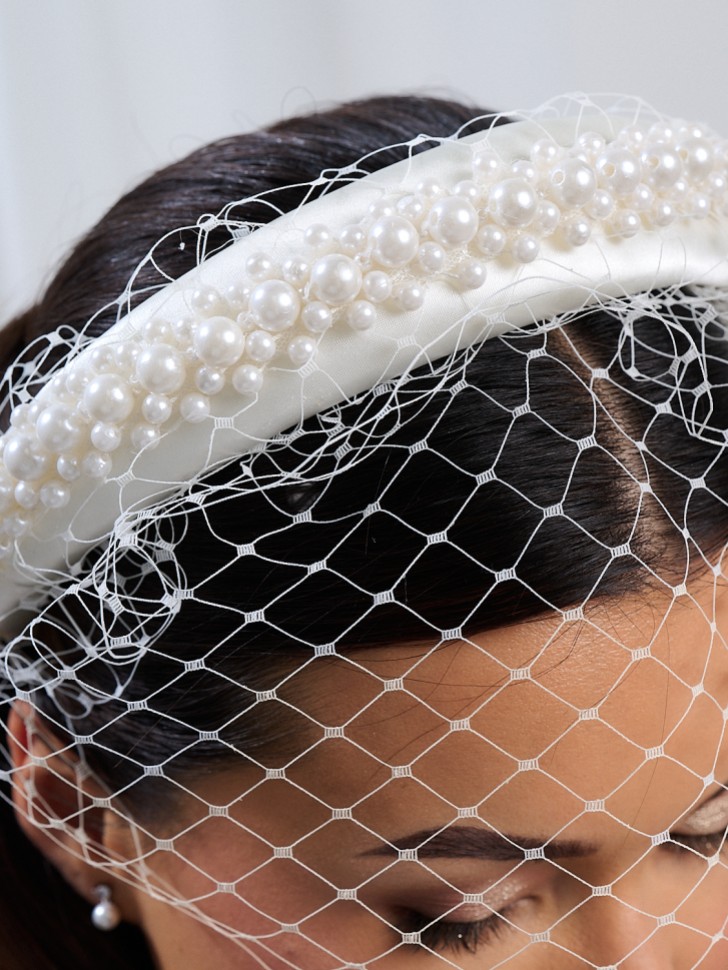 London Ivory Chunky Pearl Birdcage Stirnband