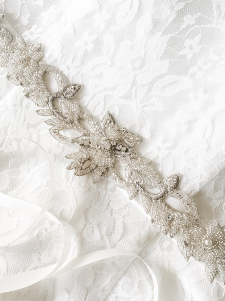 Marlowe Beaded and Crystal Vine Bridal Belt