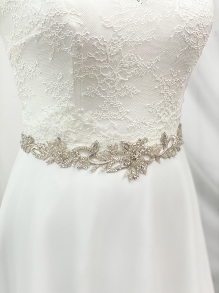 Marlowe Beaded and Crystal Vine Bridal Belt