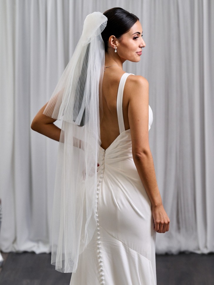 Mayfair Elfenbein Plissee Tüll Schleife Schleier