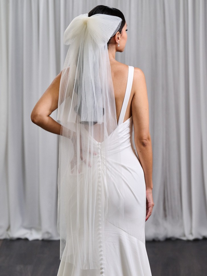 Mayfair Elfenbein Plissee Tüll Schleife Schleier