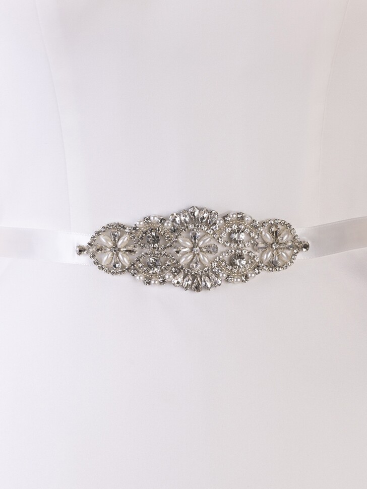 Perfect Bridal Cinto para vestido de noiva com cristais e pérolas da Antonia