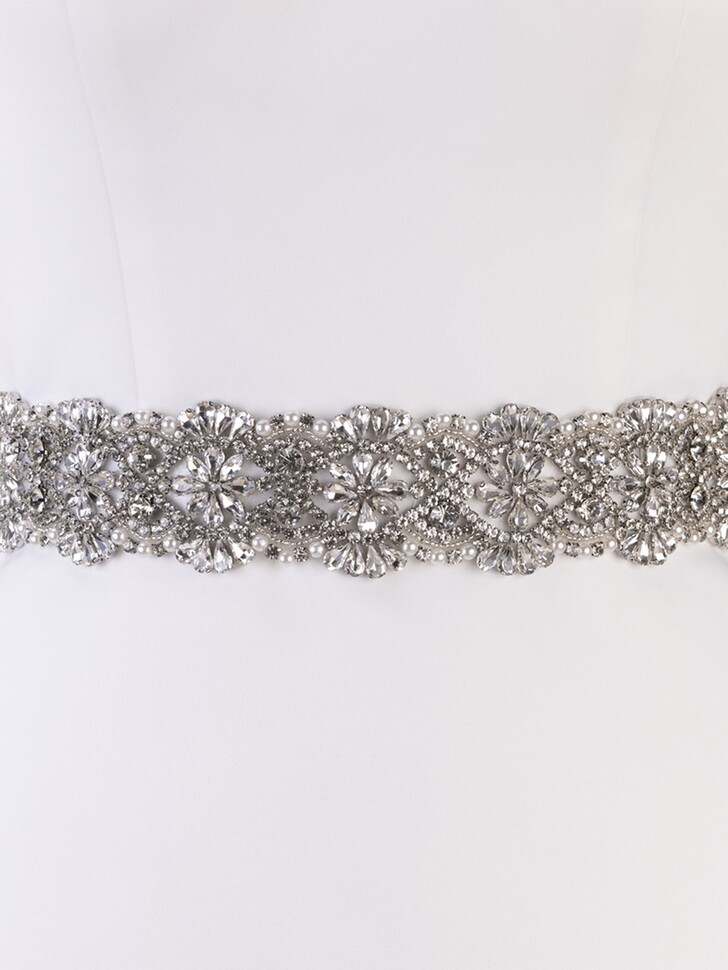 Perfect Bridal Cinto para vestido Brigitte Statement com cristais e pérolas