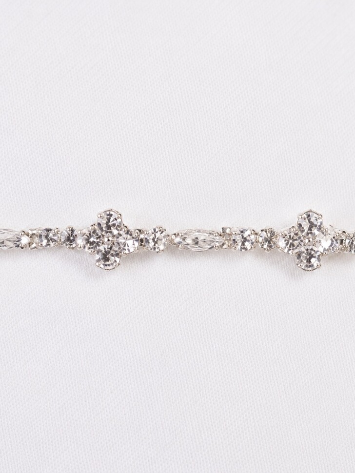 Perfect Bridal Delicate Silver Teardrop Crystal Bridal Belt