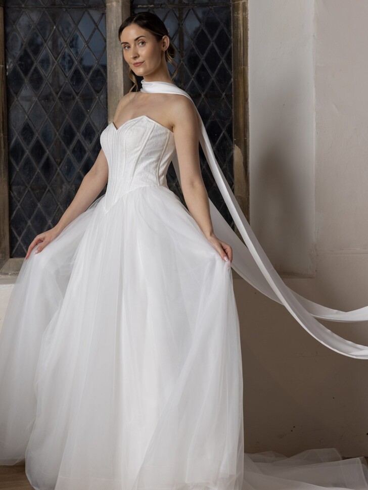 Perfect Bridal Ivory Satin Wedding Scarf