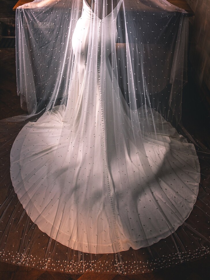 Velo Da Sposa Luminoso A LED – 2 Strati In Tulle Con Luci Calde O Colorate, Clip Inclusa, Lunghezza 70cm