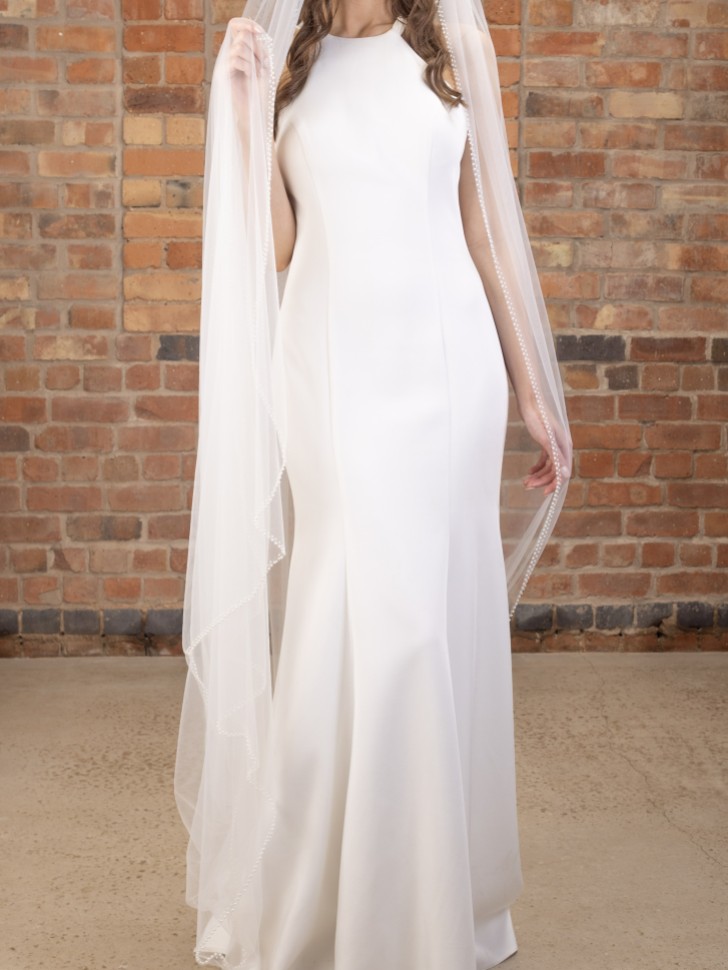 Perfect Bridal Ivory Single Tier Pearl Edge Cathedral Veil