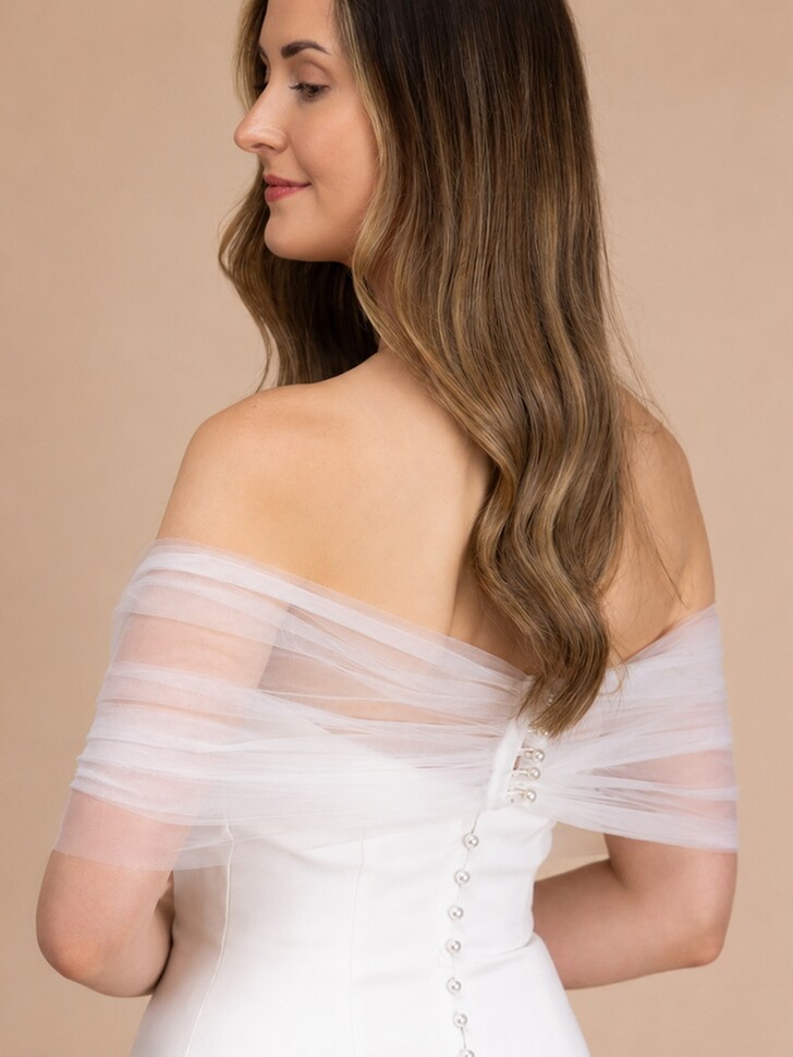 Perfect Bridal Ivory Soft Tulle Bridal Shawl