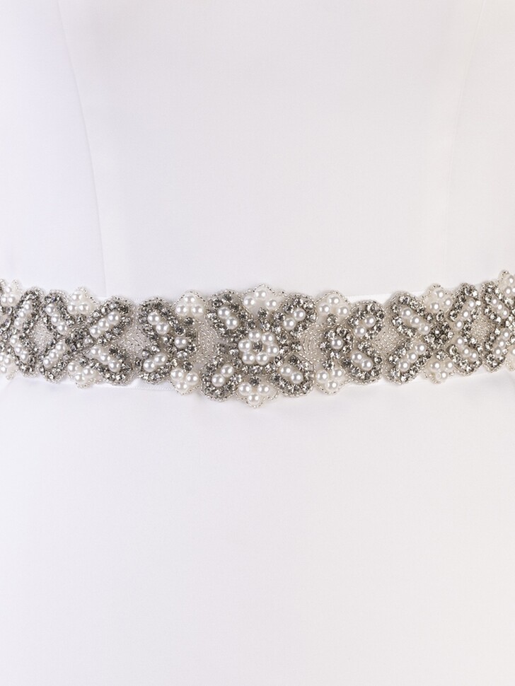 Perfect Bridal Cinto para vestido com enfeites de pérolas e cristais Lola
