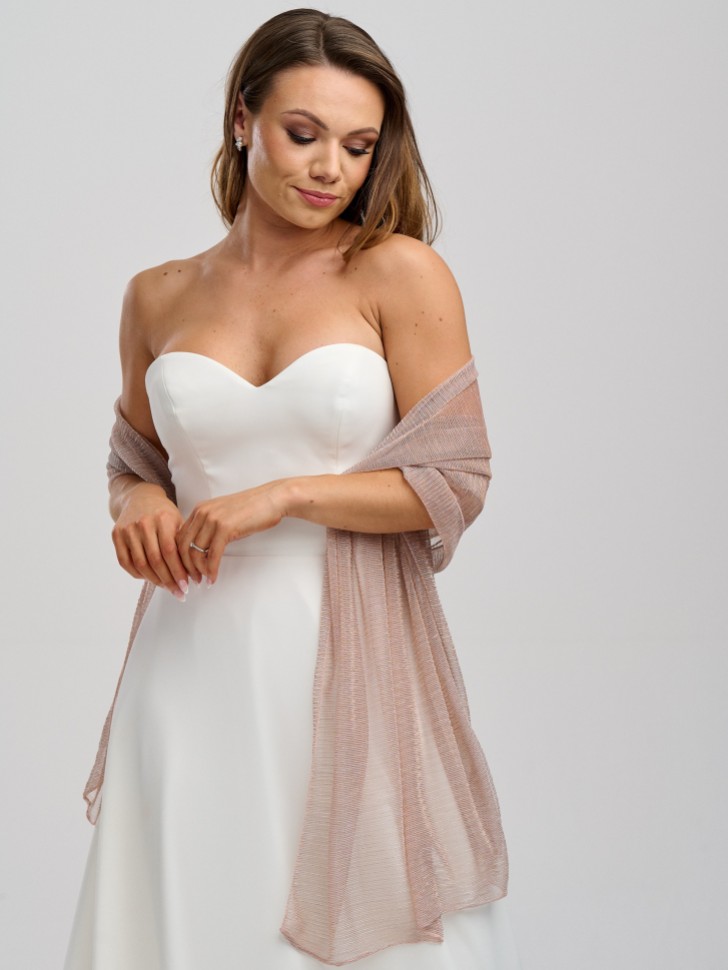 Rose Gold Metallic Wedding Shawl