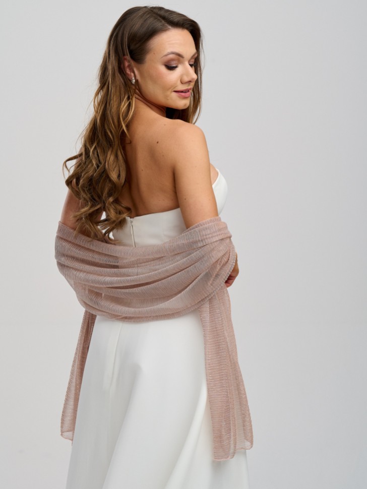 Rose Gold Metallic Wedding Shawl