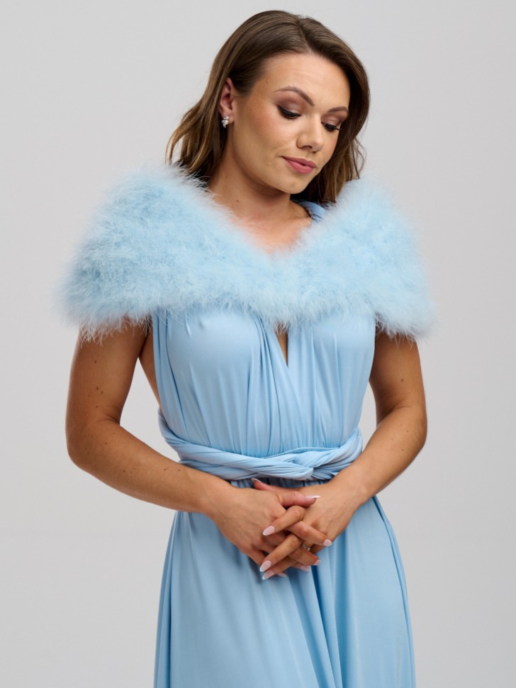 Scarlet Blue Feather Wedding Wrap