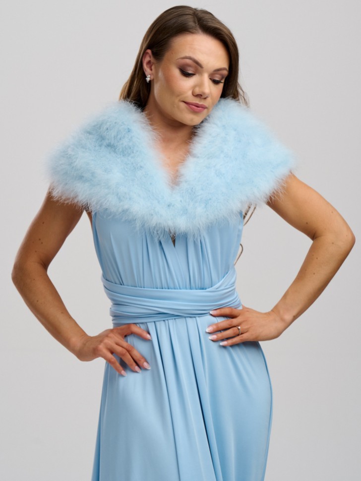 Scarlet Blue Feather Wedding Wrap