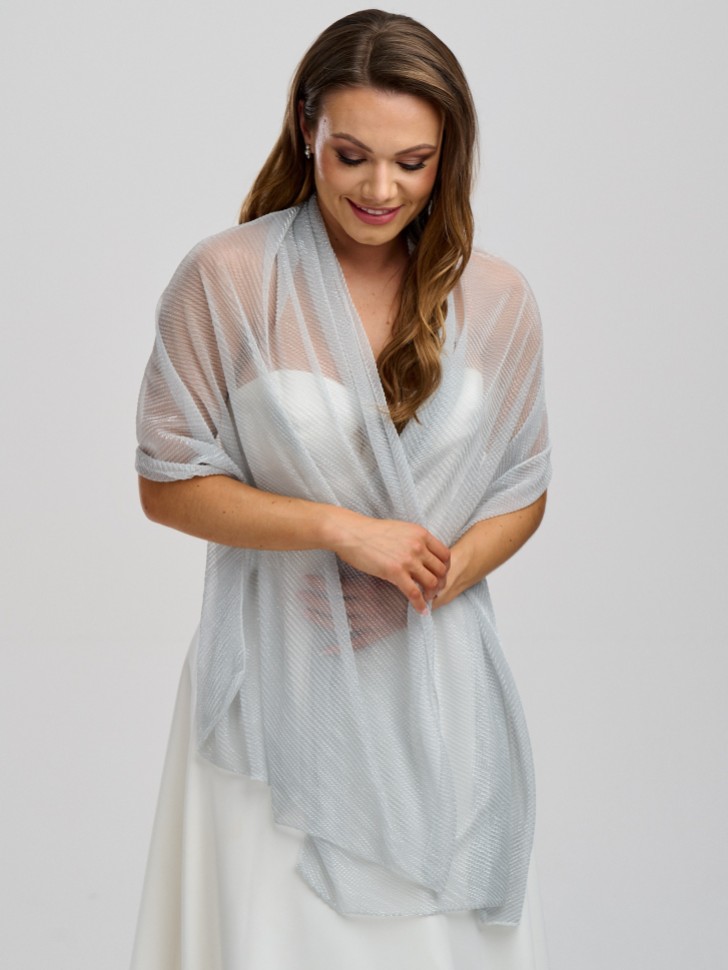 Silver Metallic Wedding Shawl