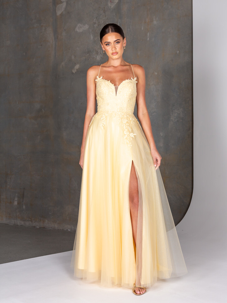 Tania Olsen Dolce Pastel Yellow Prom Dress