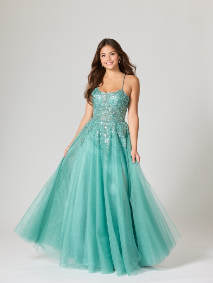 Tiffanys Ariel Sage Green TFY Prom Dress