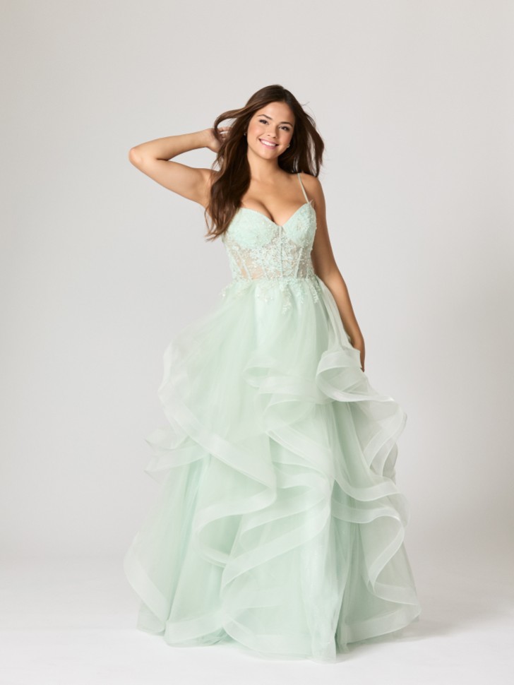 Tiffanys Hayley Sage Green TFY Prom Dress
