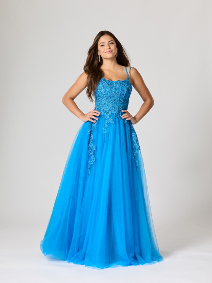 Tiffanys Luisa Peacock Blue TFY Prom Dress