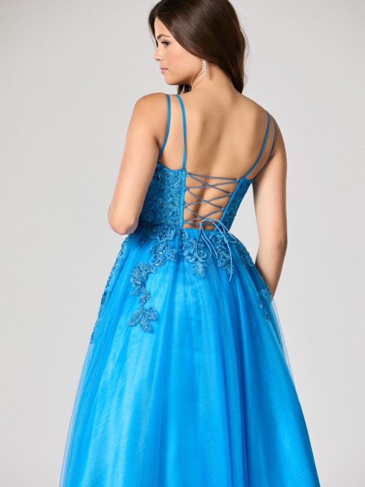 Tiffanys Luisa Peacock Blue TFY Prom Dress