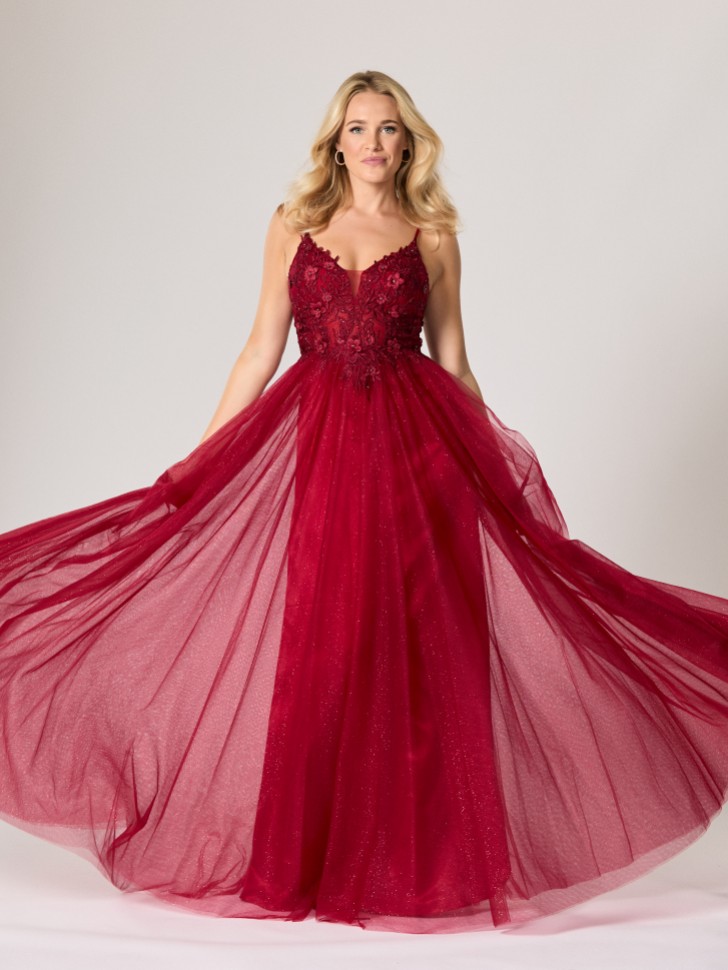 Tiffanys Madeline Wine TFY Prom Dress