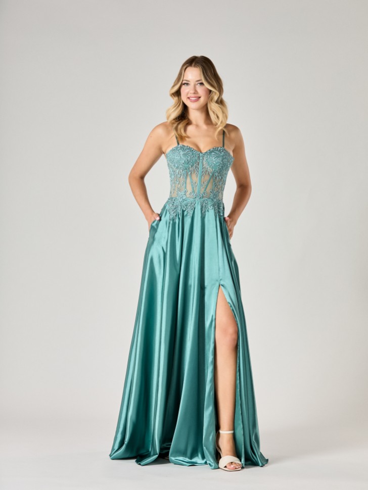 Tiffanys Paloma Sage Green TFY Prom Dress