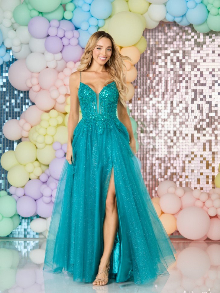 Tiffanys Sabina Teal Prom Dress
