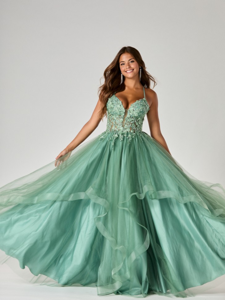 Tiffanys Trinity Sage Green TFY Prom Dress