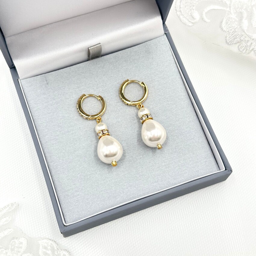 Orecchini A Cerchio Con Perle Boho - Pendenti A Goccia Dorati Con Perle Di Conchiglia Per Donne E Ragazze