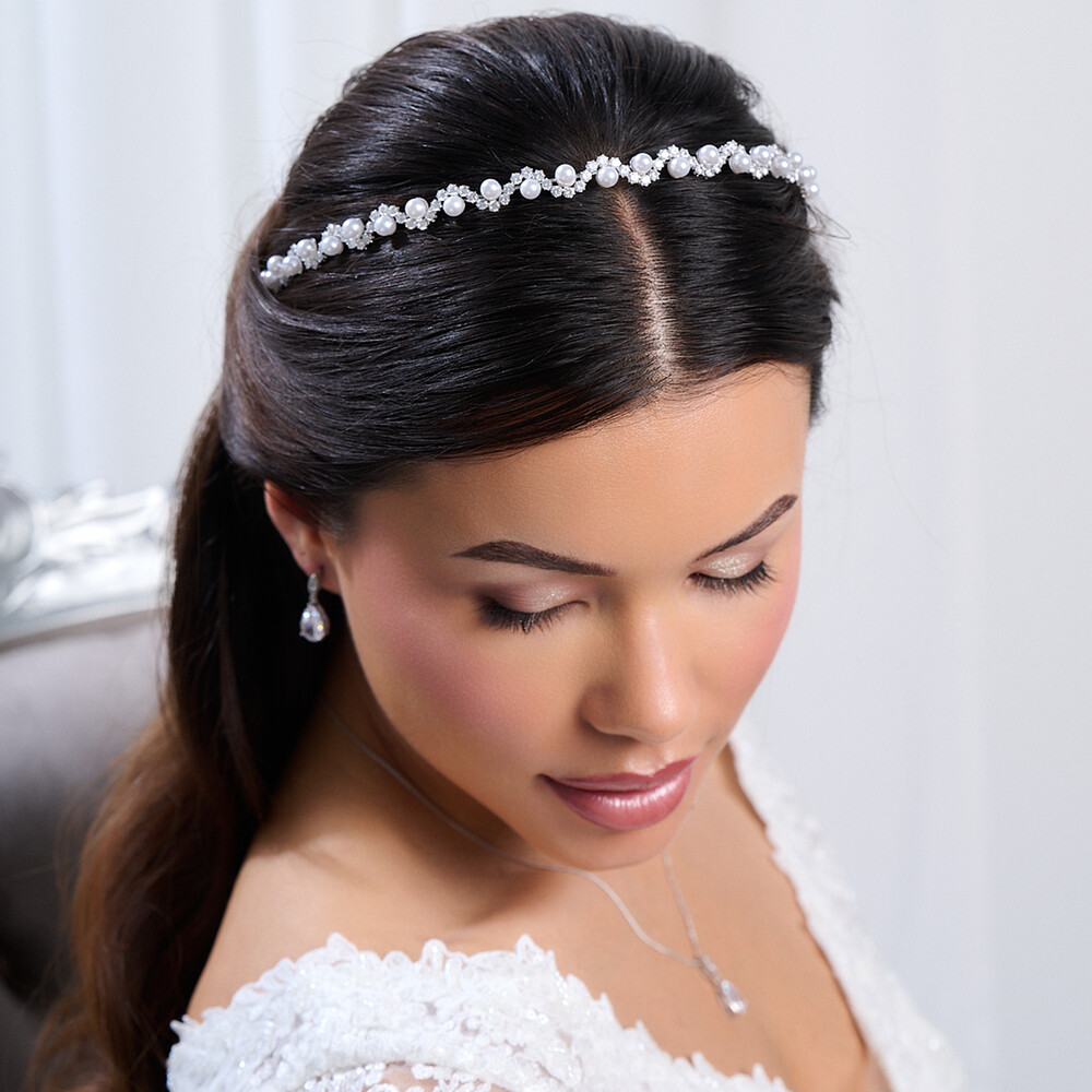 Capri Wavy Crystal and Pearl Headband