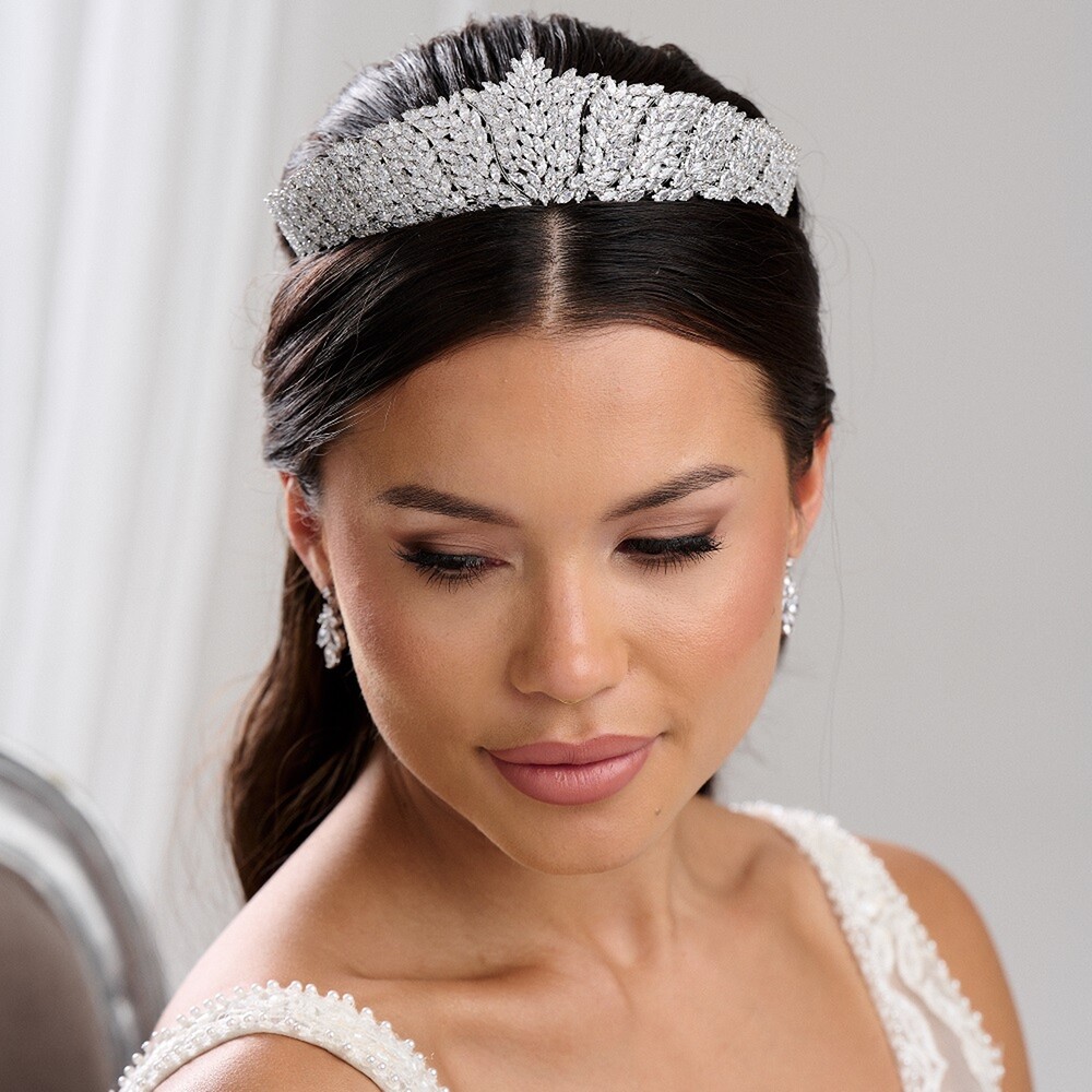 Empress Statement Cubic Zirconia Crystal Bridal Tiara