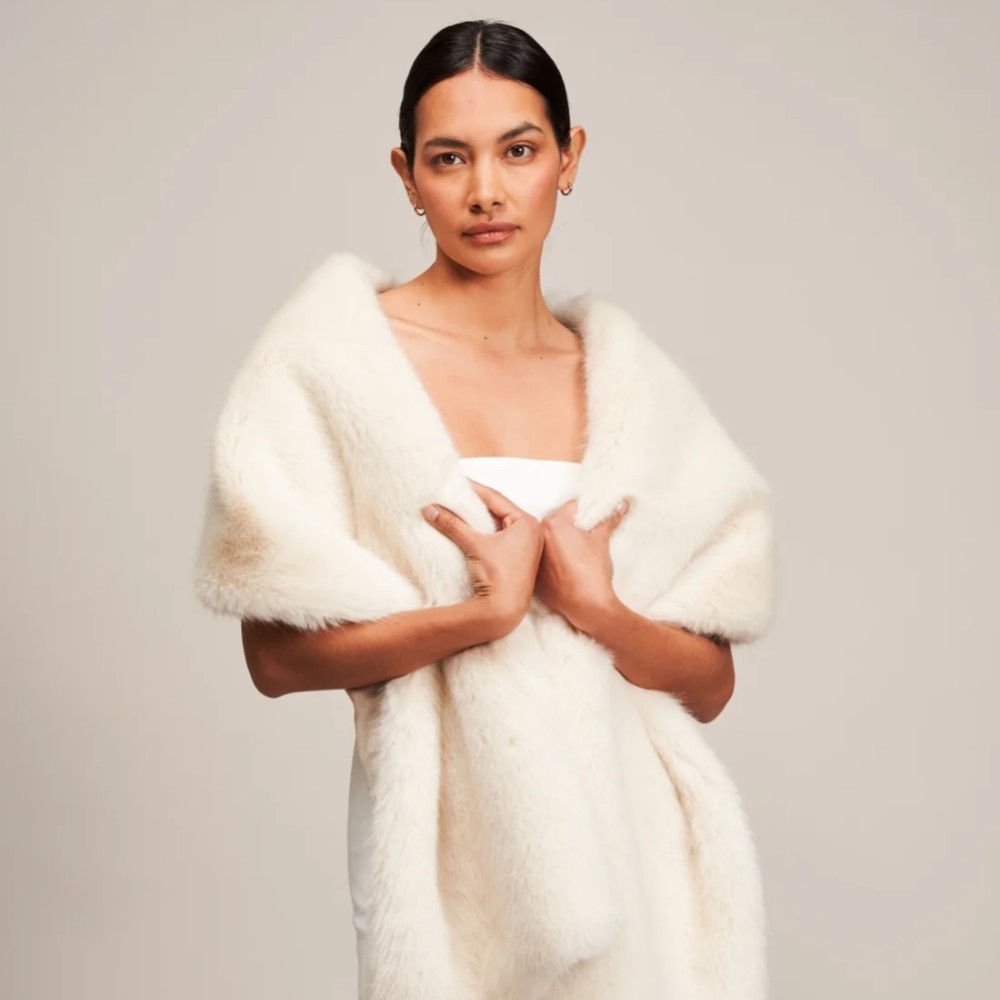 ivory fur stole