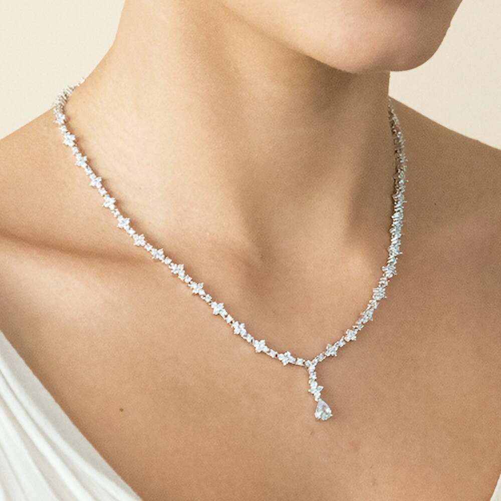 アクセサリー K10WG : Women's Necklace Ivory and Co Kensington Cubic Zirconia Wedding Necklace