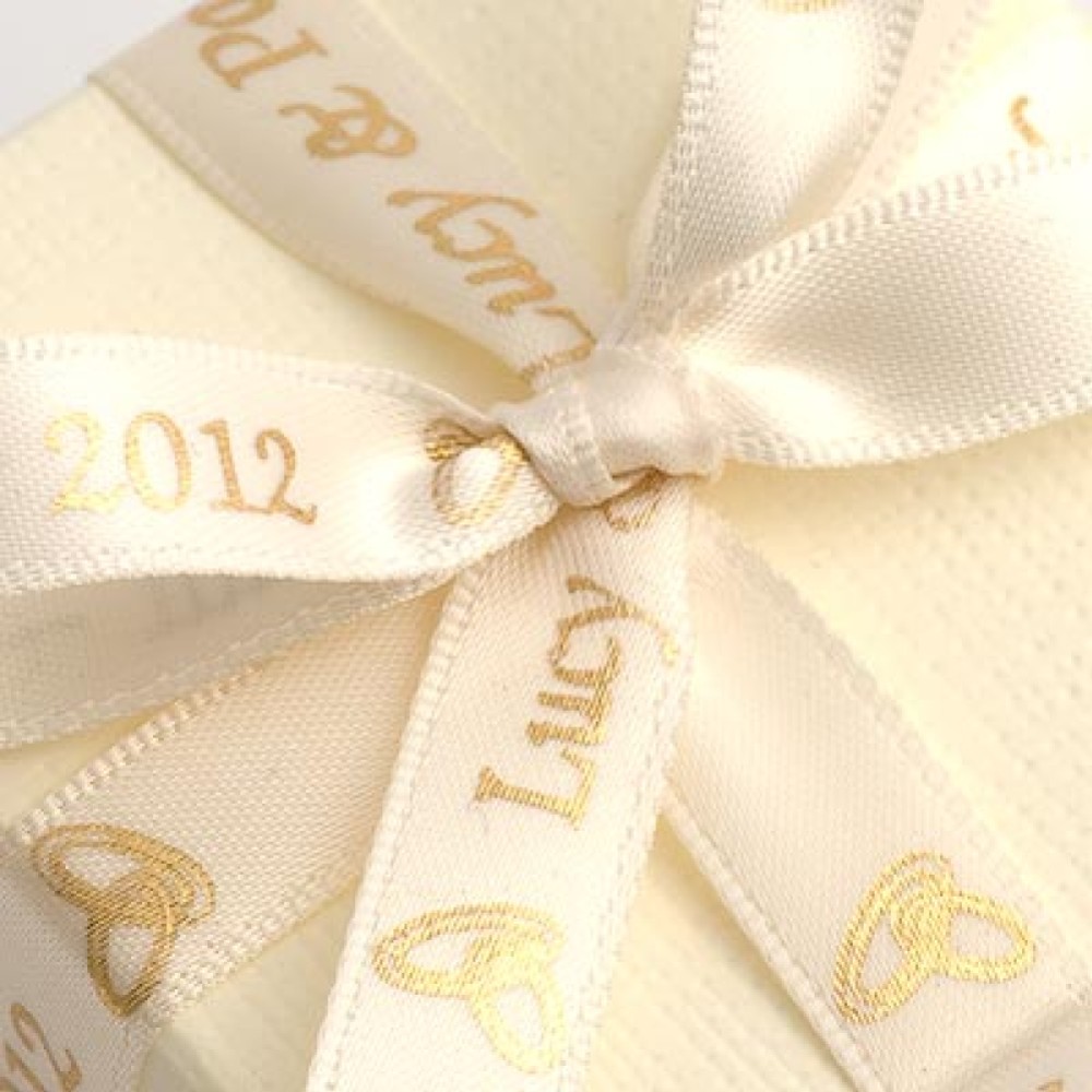 Ivory Personalised Ribbon 25m