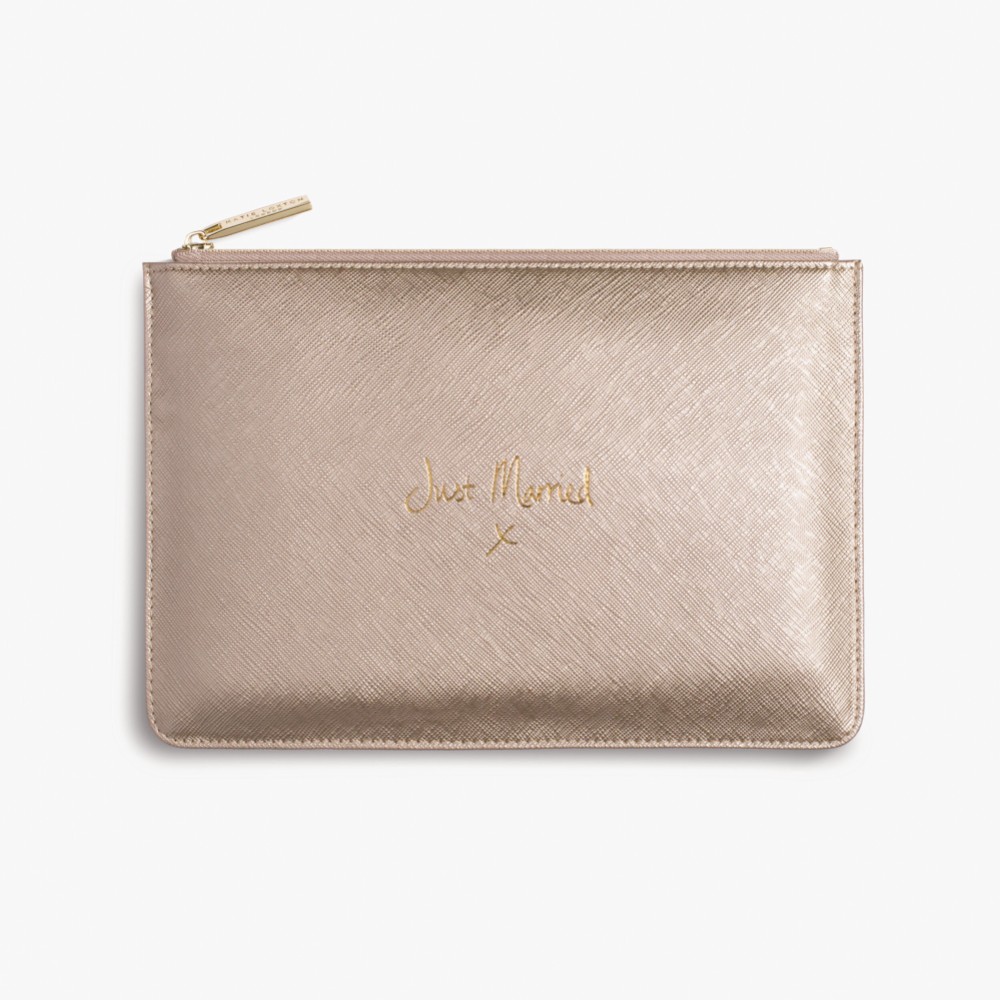 Katie Loxton Perfect Pouch All That Glitters Metallic Silver Womens Vegan Leather Clutch Handbag