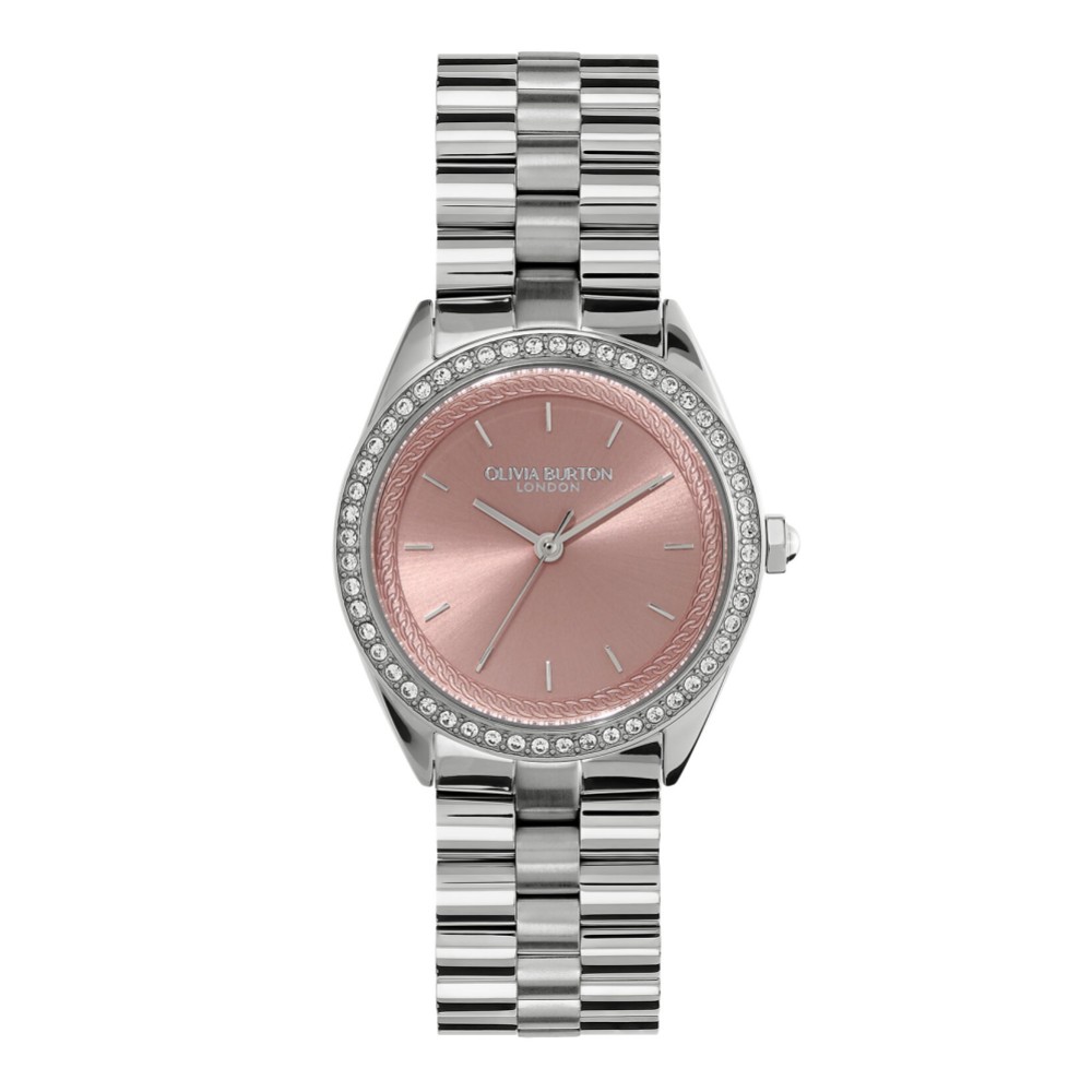 Olivia Burton Bejeweled 34mm Mellow Rose and Silver Bracelet  display picture 3