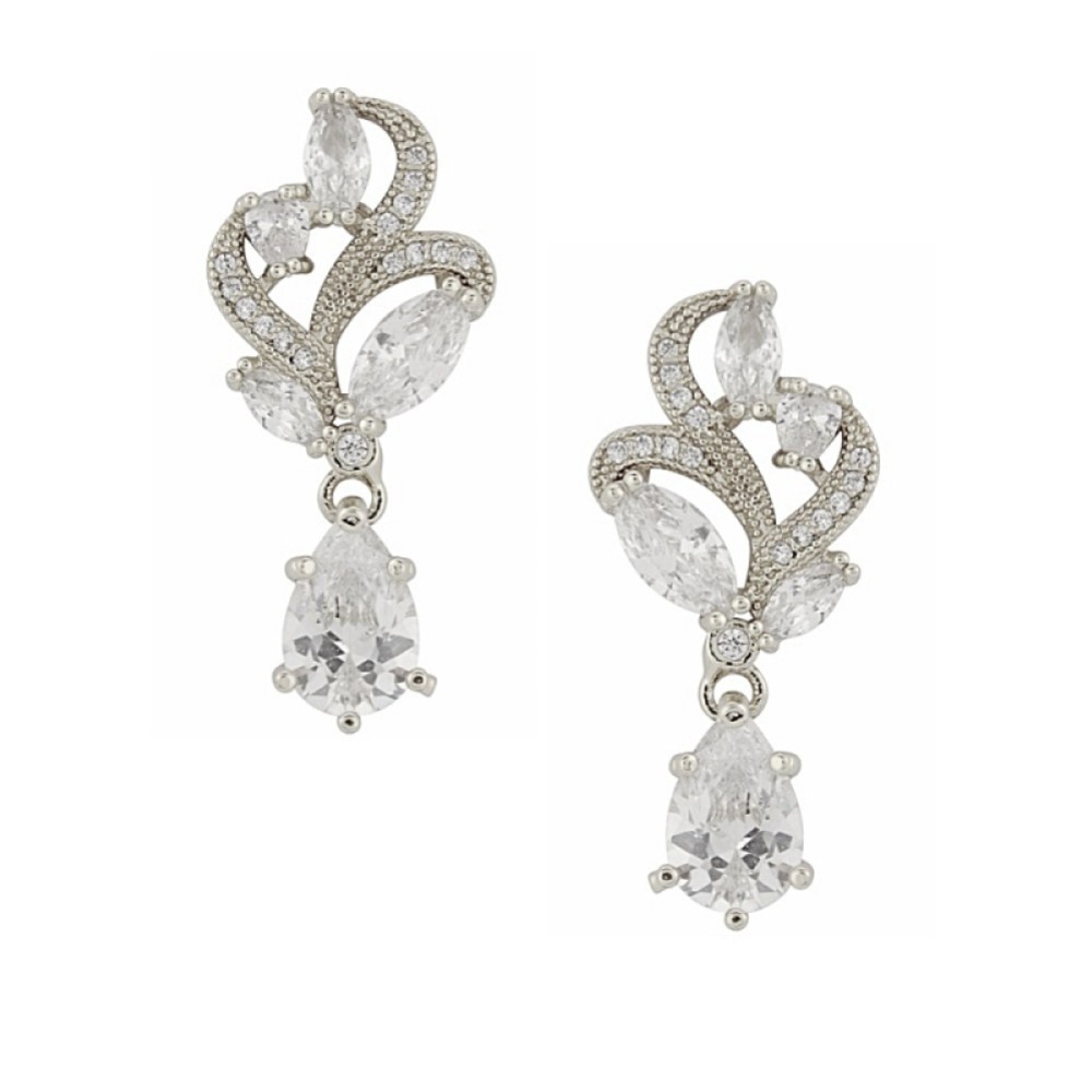Collana Orecchini Pendenti Donna Elegante Clearine Matrimonio Sposa Jewellery Set Marquise Rhinestone Cristalli Cluster Statement Collana Orecchini Pendenti Costume Jewelry Per Gioielli Sposa