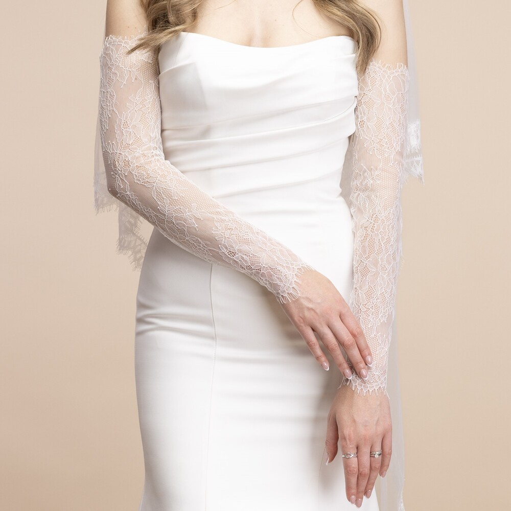 Perfect Bridal Ivory Delicate Chantilly Lace Sleeves